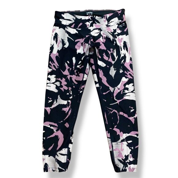 Calvin Klein Performance Leggings Lot of 2 Camouflage Pink Blue Gray Wicking LG - Picture 8 of 16